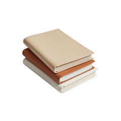 Stack of Neutral Colored Books on White Background