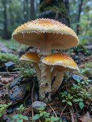 Fototapeta premium Golden-Capped Psilocybe Cubensis Mushrooms