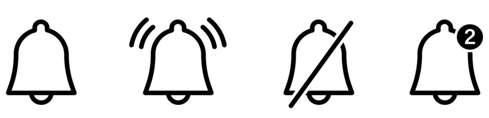 シンプルなベルのアイコン線画