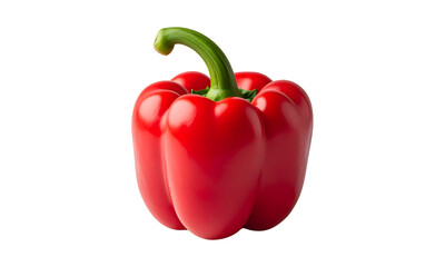 Bright red bell pepper isolated on transparent background