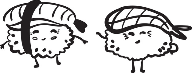 Cute sushi character japanese cuisine	
