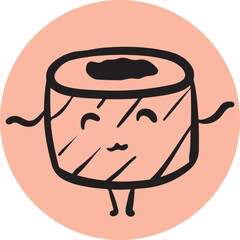 Cute sushi character japanese cuisine	
