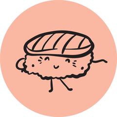 Cute sushi character japanese cuisine	

