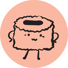 Cute sushi character japanese cuisine	
