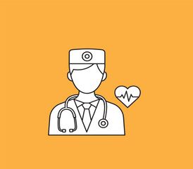 Fototapeta premium Doctor examining digital heart hologram with tech interface