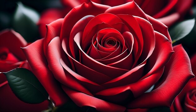 ultra detailed image of valentines red rose symbolizing true love
