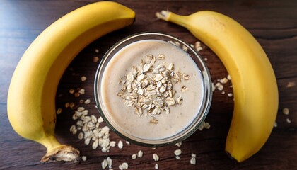 a banana smoothie blended with oats packing a healthy energy punch this quick and easy recipe delivers vegan protein and delicious nutrition for a fulfilling breakfast using fruit goodness