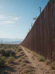 photography Closed border for migrants in the USA. Migration concept