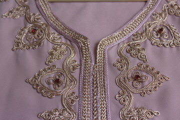 Moroccan jellaba Embroidery Details. women clothing