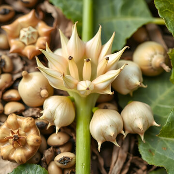 Fruit and seeds of the jimson weed (Datura stramonium), a toxic and hallucinogenic plant