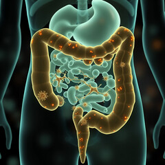 Intestinal flora, Gut flora, image illustration