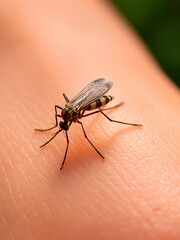 Aedes aegypti mosquito on human skin  understanding zika virus and other arboviruses