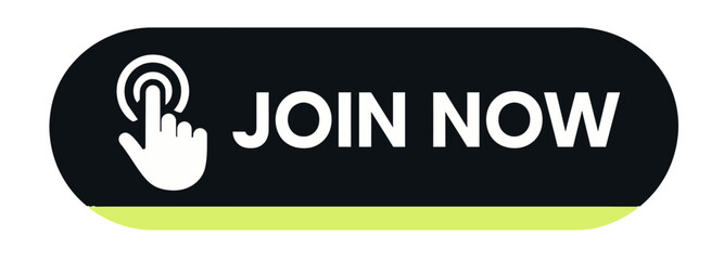 The 'Join Now' button is perfect for website integration and calls to action. Modern flat vector sticker label with icon and badge style, UI design, transparent background