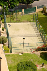 Padel courts in modern residential urbanization in Spain