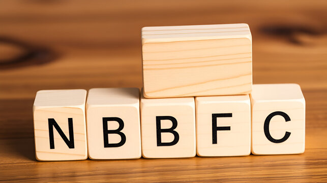 NBFC is a type of financial institution that provides financial services like loans and investments but isn't a traditional bank. Imagine an "NBFC" as a wooden block representing this type of company.
