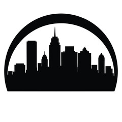 Obraz premium a city skyline at sunset. Perfect for urban, travel, or architecture-related themes