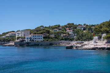 Paysage de la ville de Cassis proche de Marseille en France pendant l'été et les vacances 