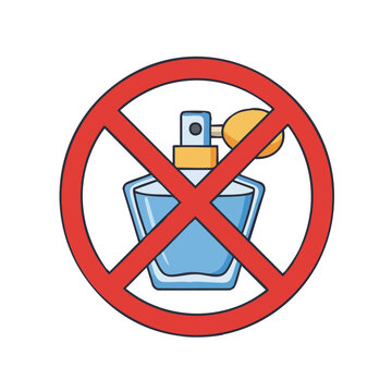 Vector illustration of scent free symbol flat on white background, product label