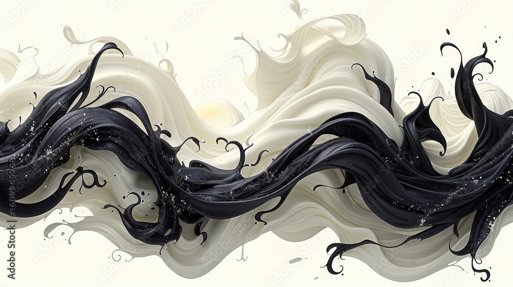 Poster dynamic abstract linear designs blend harmoniously in shades of gray creating a modern minimalist ae