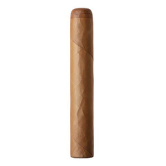 Single classic cigar isolated on transparent background