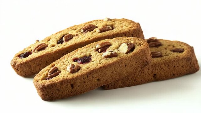 A pair of cookies sitting on a clean and empty white table