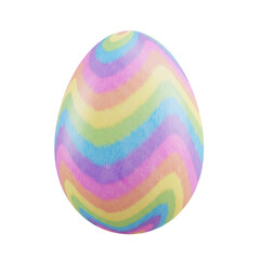 Pastel rainbow decorated easter egg isolated