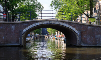 Scenic Amsterdam Canal Bridge