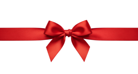 Red satin gift bow for Christmas and valentines