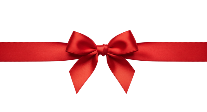 Red satin gift bow for Christmas and valentines
