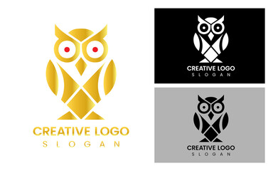 Fototapeta premium owl abstract geometric shapes logo