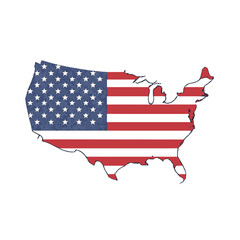 Outline of the country US with a flag on a white background vector
Vector outline of the country with a flag on a white background