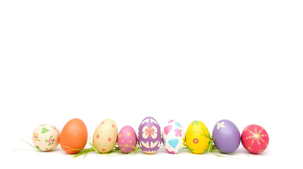 rant easter eggs white background create beautiful isolated display easter monday celebrations bright colors intricate