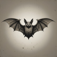 a bat with wings spread