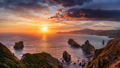 Obraz premium dramatic coastal sunrise