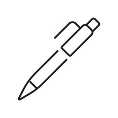 Single outline icon of a ballpoint pen, widely used for everyday writing, drawing, and design note-taking.