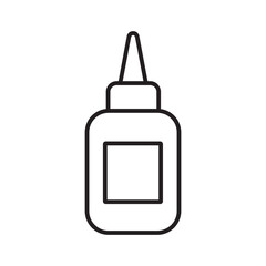 Single outline icon of a glue bottle, commonly used in arts, crafts, and adhesive-based projects.