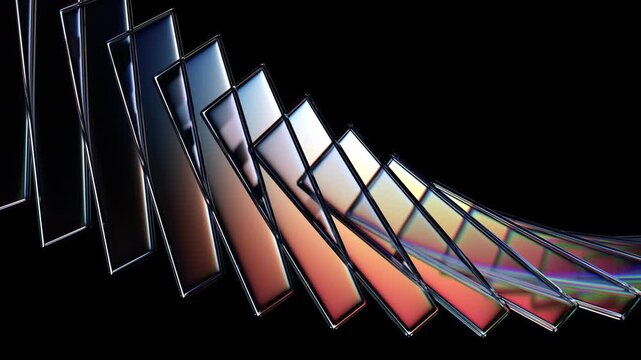 Abstract glass shape on a black background, 4k seamless loop animation, 3d render