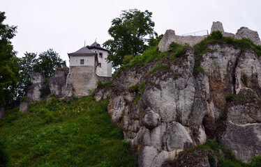 The ruins of Ojców Castle, located in the heart of Ojców National Park in southern Poland. 