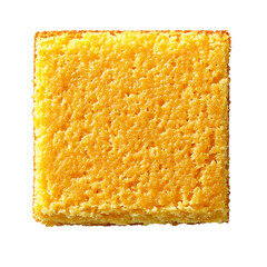Fototapeta premium Square Slice of Golden Sponge Cake