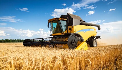 Obraz premium Harvester in golden field