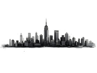 Fototapeta premium Drawing of city skyline