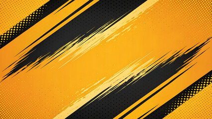 Grunge Yellow and Black Abstract Comic Style Background
