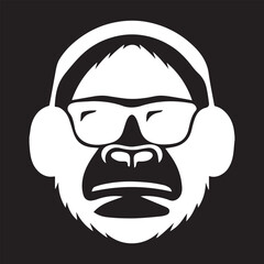 Ninja face mask in vector art outline illustration