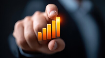 A businessman reviews a growth chart to strategize and enhance economic profits through datadriven decisions.
