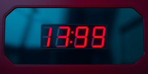 red digital timer counting down	
