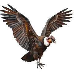 Obraz premium Andean Condor in majestic flight a powerful South American bird of prey soaring through the sky