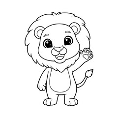 Obraz premium Lion coloring book. animal coloring page