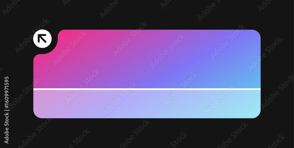Poster neon ui panel with rounded corners and divider line. minimal popup frame in gradient colors.