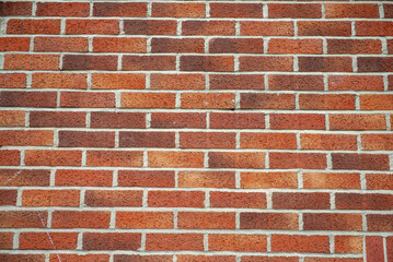 Red Brick Wall Texture of a House Exterior with Rustic Pattern


