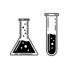 Laboratory glassware Erlenmeyer flask and test tube illustration